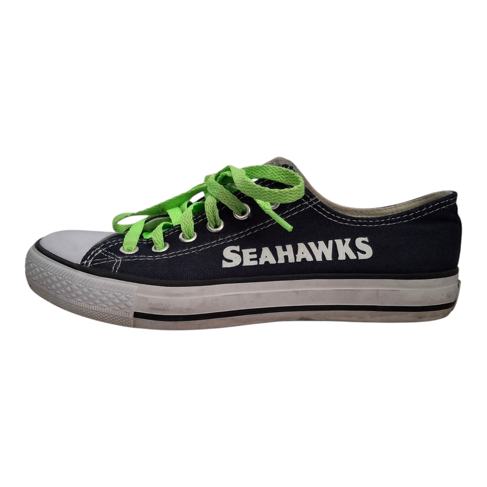 Seattle Seahawks Blue Low Top Woman's Sneakers - Size 8 - Athletic, Sports - Picture 2 of 7
